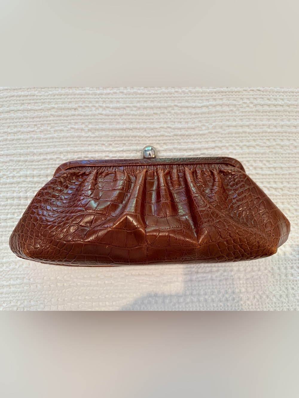 Avignon Croc-Embossed Leather Clutch
